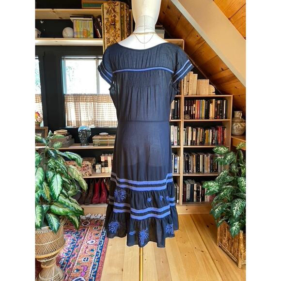 Vintage Embroidered Dress Sheer Black - Picture 3 of 11